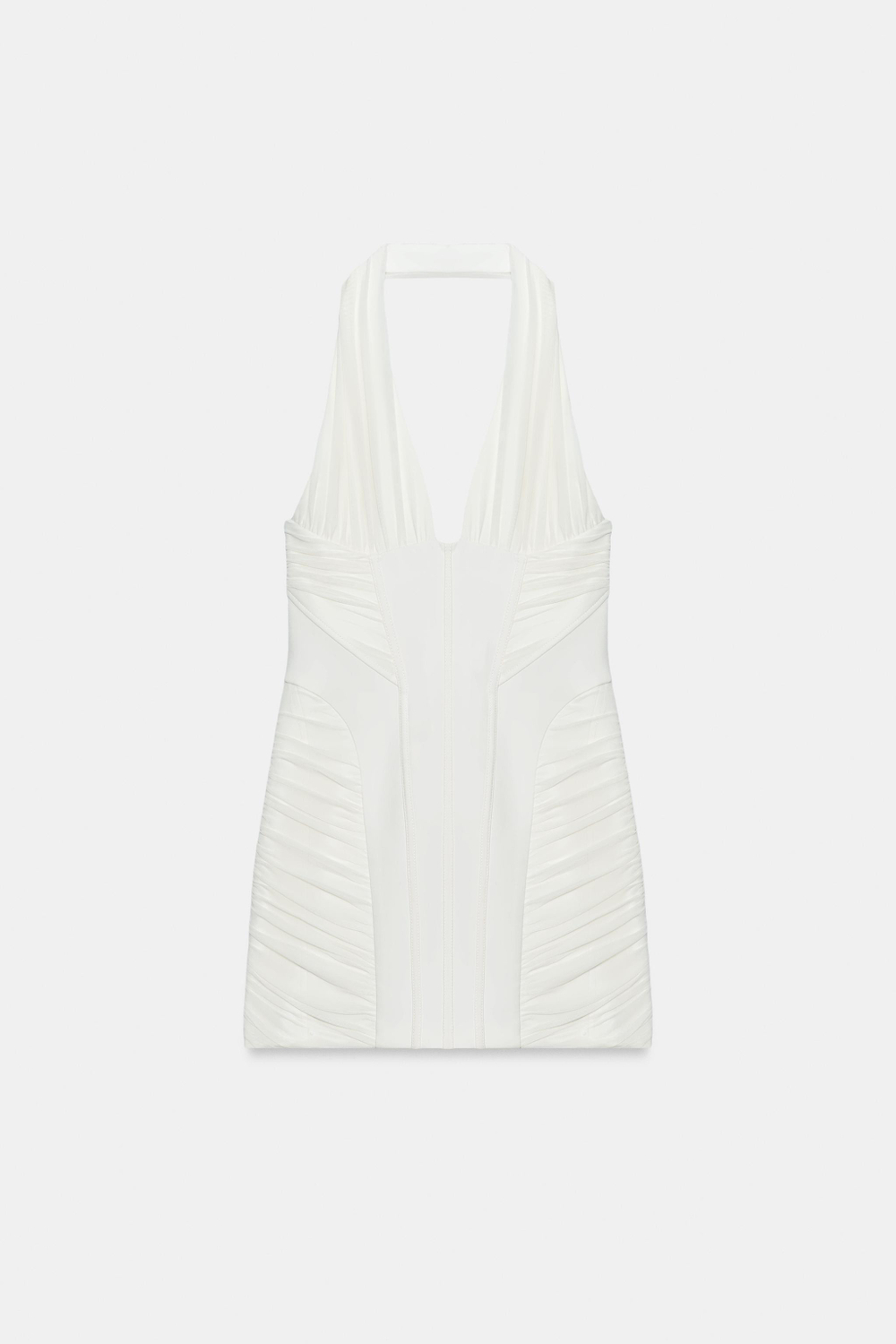 МИНИ-ПЛАТЬЕ С ГОРЛОВИНОЙ ХАЛТЕР И ТЮЛЕМ — ZARA