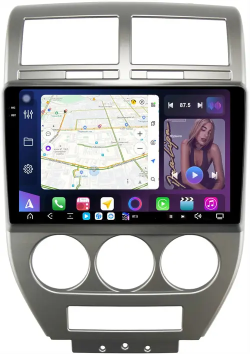 Магнитола для Jeep Compass 2006-2010 - FarCar S500-TS20 монитор 10.36" 2K QLED на Android 14, Быстрейшая, CarPlay, 4G SIM-слот