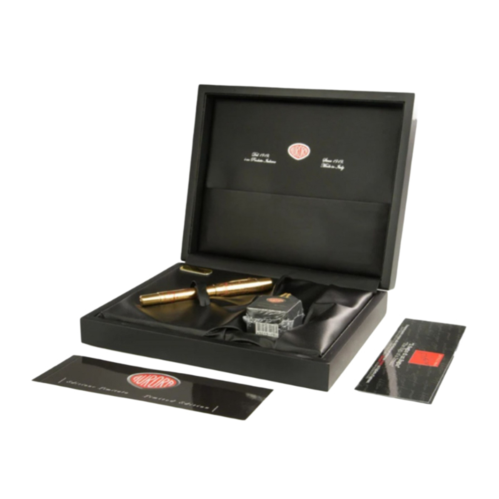 Перьевая ручка Aurora Leonardo da Vinci Limited Editions Gold Plated, перо — F, в подарочной коробке