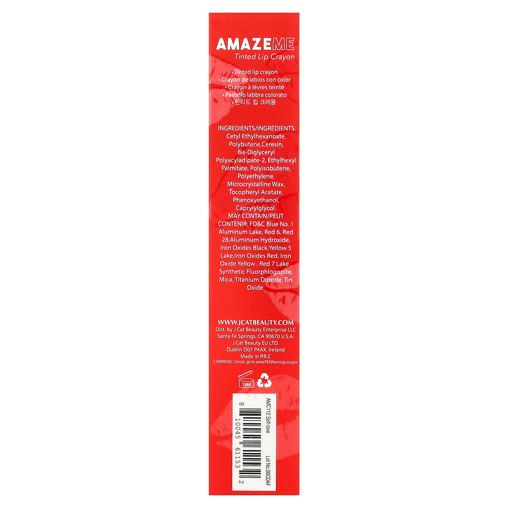 J.Cat Beauty, Amaze Me, карандаш для губ с оттенком, AMC112 Черноголовка, 4 г (0,14 унции)