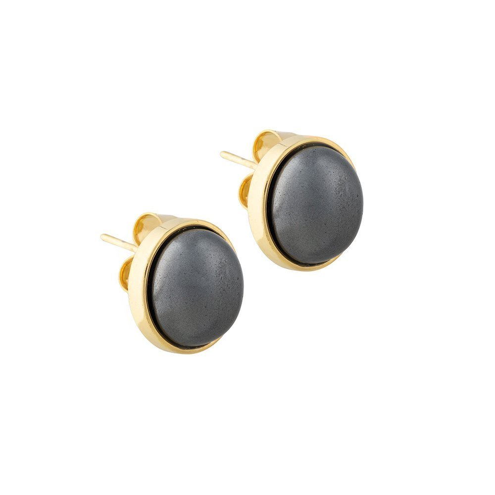 Серьги пусеты Possebon Graphite Pearl A0976.3 BW/G