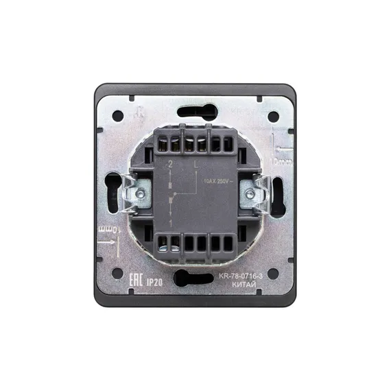 Переключатель проходной одноклавишный с подсветкой KRANZ Miele Round Оникс KR-78-0716-3