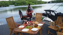 Портативный газовый гриль O-GRILL 500MT bicolor black-red + адаптер А, 1 горелка