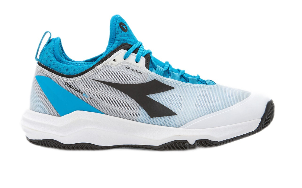 Meskie buty tenisowe Diadora Speed Blushield Fly 3 + Clay - white/black/blue jewel