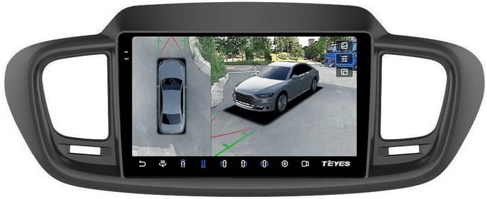 Магнитола для KIA Sorento Prime UM 2015-2020 (рамка большая) - Teyes CC3-2K-360 на Android 10, Быстрая, 2K QLED, CarPlay, 4G SIM-слот, 4 камеры в комплекте