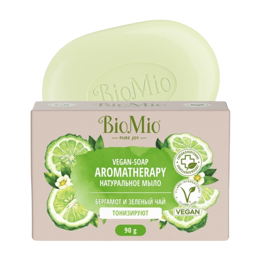 Натур. мыло BioMio Bio-Soap Зеленый чай и эфир. масло Бергамота 90г