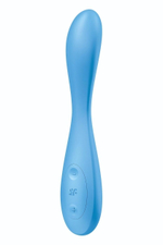 Голубой гибкий вибромассажер Satisfyer G-Spot Flex 4+ - 19 см. (Цвет: голубой)