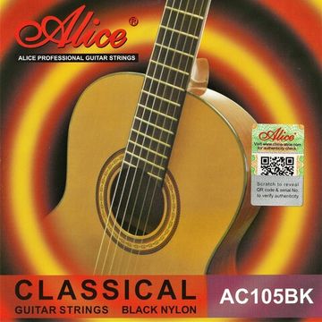 Струны для классической гитары, черный нейлон, Alice AC107BK-H