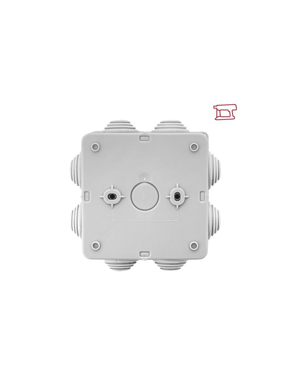Коробка распределительная КМР-030-031 85х85х40 IP55 с крышкой для прямого монтажа 8 мембранных вводов сер. EKF plc-kmr-030-031