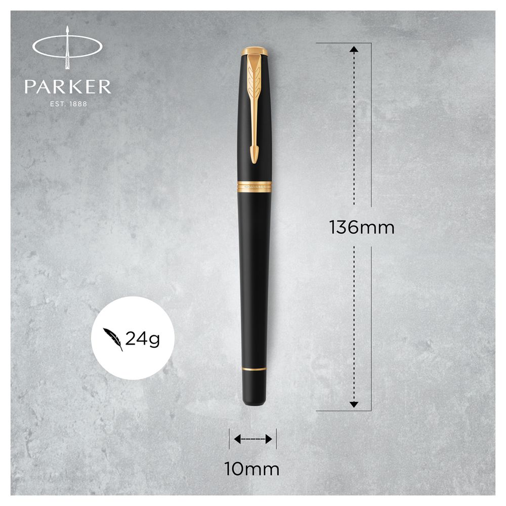 Ручка перьевая Parker "Urban Muted Black GT" 0,8мм, подарочная упаковка