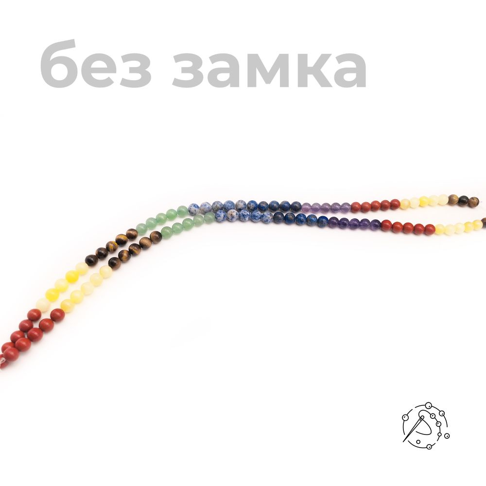 Нить бусин микс
