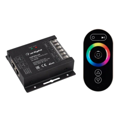 Контроллер ARL-OVAL-RGB Black (12-24V, 3x10A, ПДУ Овал, RF, RJ45) (Arlight, IP20 Металл, 3 года) 027157