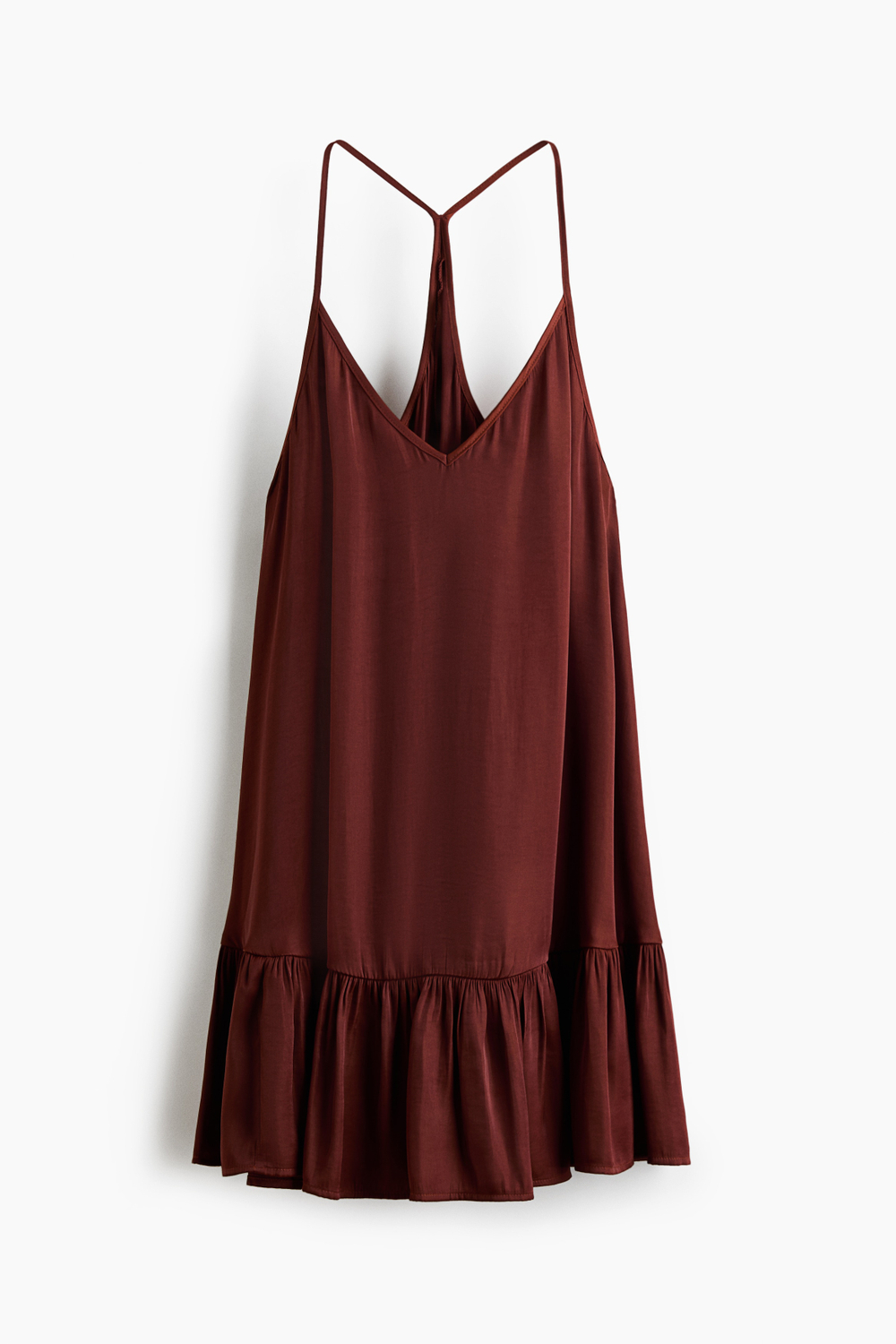 Платье-колокол на бретелях — V-образный вырез, оверсайз - H&M