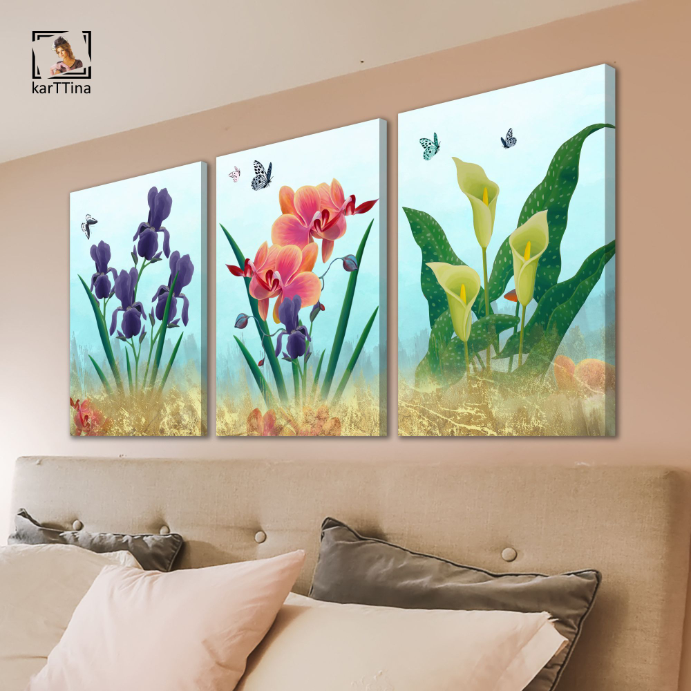 Картина karTTina "НЕЖНЫЕ ЦВЕТЫ", 150 см х 70 см