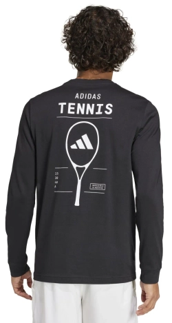Мужская теннисная футболка теннисная Adidas Tennis Graphic Long Sleeve - черный