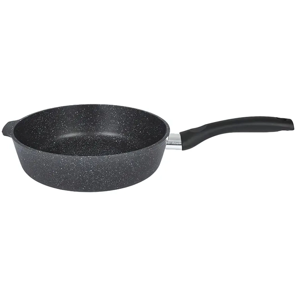 Сковорода глубокая 20см с ручкой «Granit» (black) сггч200а