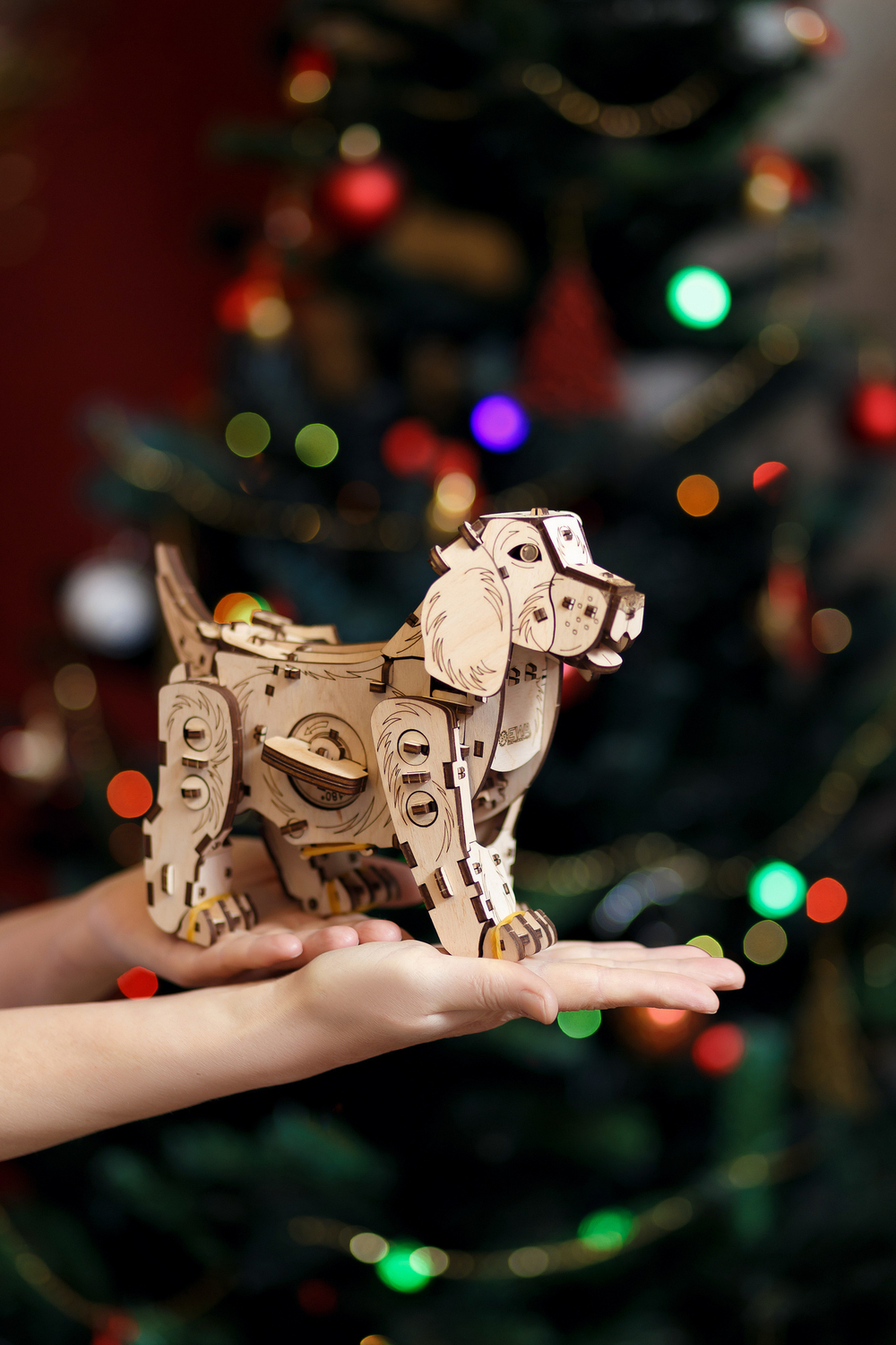 Конструктор деревянный 3D EWA Механический щенок Puppy