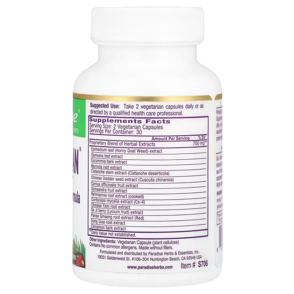 Paradise Herbs, Whole Woman®, формула для поддержки жизненной силы женского либидо, 60 вегетарианских капсул