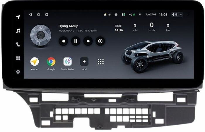 Магнитола для Mitsubishi Lancer X 2007-2016 (рамка 9) - Teyes LUX ONE ROUND монитор 12.3" 2K QLED на Android 10, Быстрая, CarPlay, 4G SIM-слот