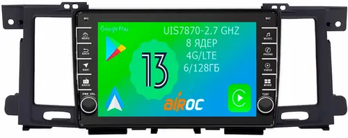 Магнитола для Nissan Patrol Y62, Infiniti QX56/QX80 2010-2017 - Airoc AB-1204 (кнопки и крутилки), Android 13, Быстрая, SIM-слот, CarPlay