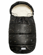 Конверт зимний меховой AMAROBABY Snowy Travel Космос, черный, 105 см.