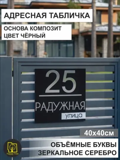 Адресная табличка на дом с объемными буквами