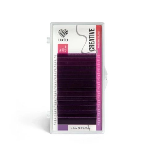 Ресницы цветные Lovely Ombre Purple MIX 16 линий