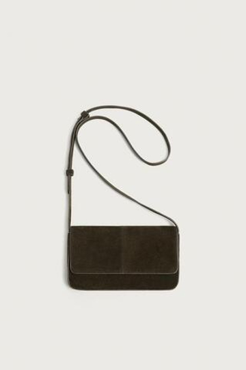 ZARA КОЖАНАЯ СУМКА С ПЛЕЧЕВЫМ РЕМНЕМ, КОРИЧНЕВЫЙ