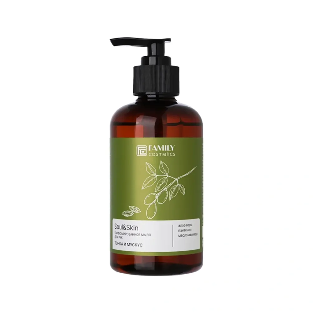 Парфюмированное мыло для рук Тонка и Мускус серии Soul&Skin, 285 мл/16