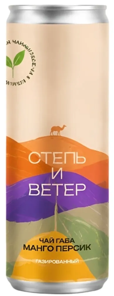 Газированный Чай Габа Степь и Ветер Манго Персик / Tea Gaba Steppe &amp; Wind Mango Persik 0.33 - банка