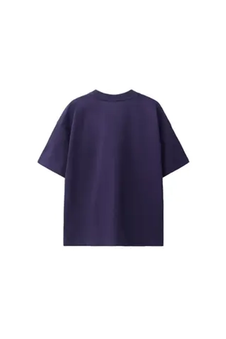 ZARA БАЗОВАЯ ОДНОТОННАЯ ФУТБОЛКА, ТЕМНО-СЛИВОВЫЙ