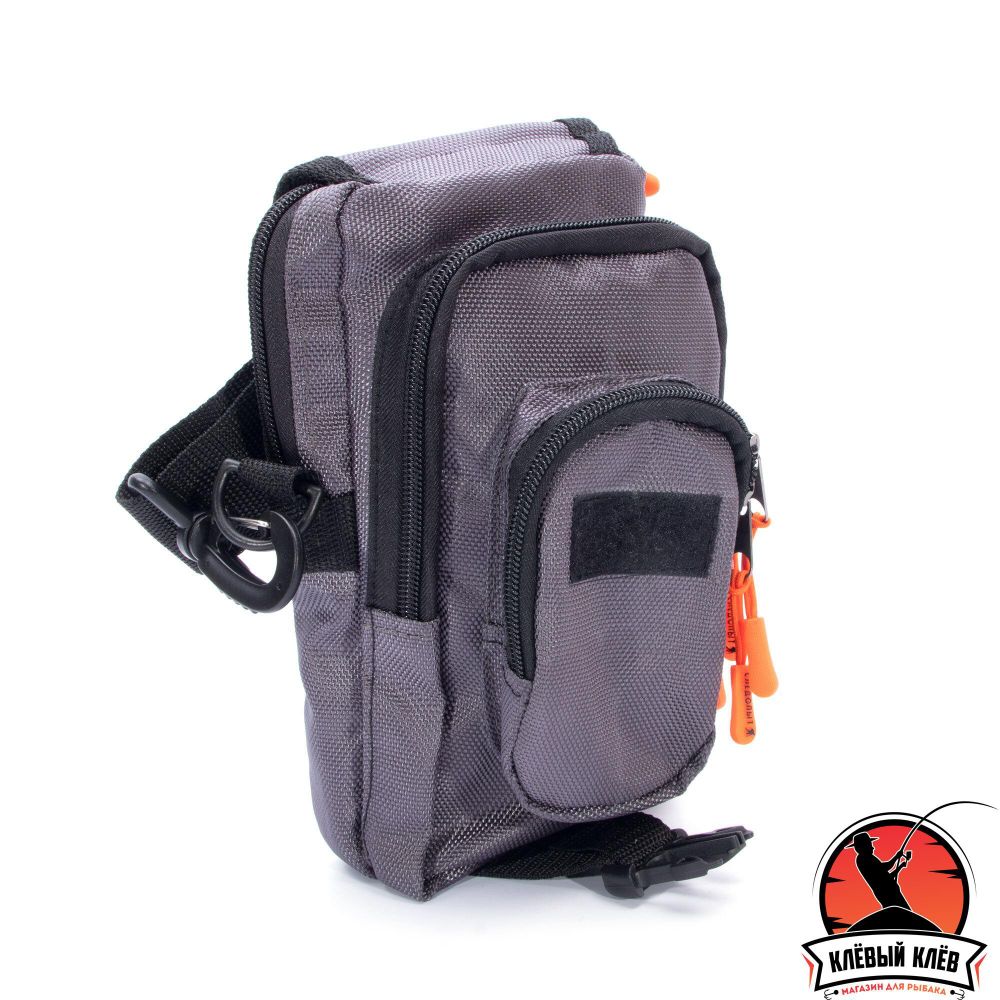 Сумка рыболовная "СЛЕДОПЫТ" Street Fishing MultiLock V-Pouch, 22х12,5х8 см, цв. серый/20/