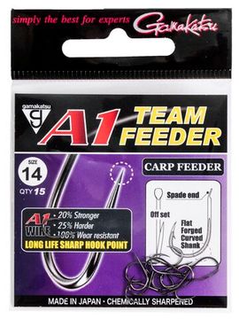 Крючки Gamakatsu A1 TEAM FEEDER HOOKS CARP FEEDER разм. 14 15шт.