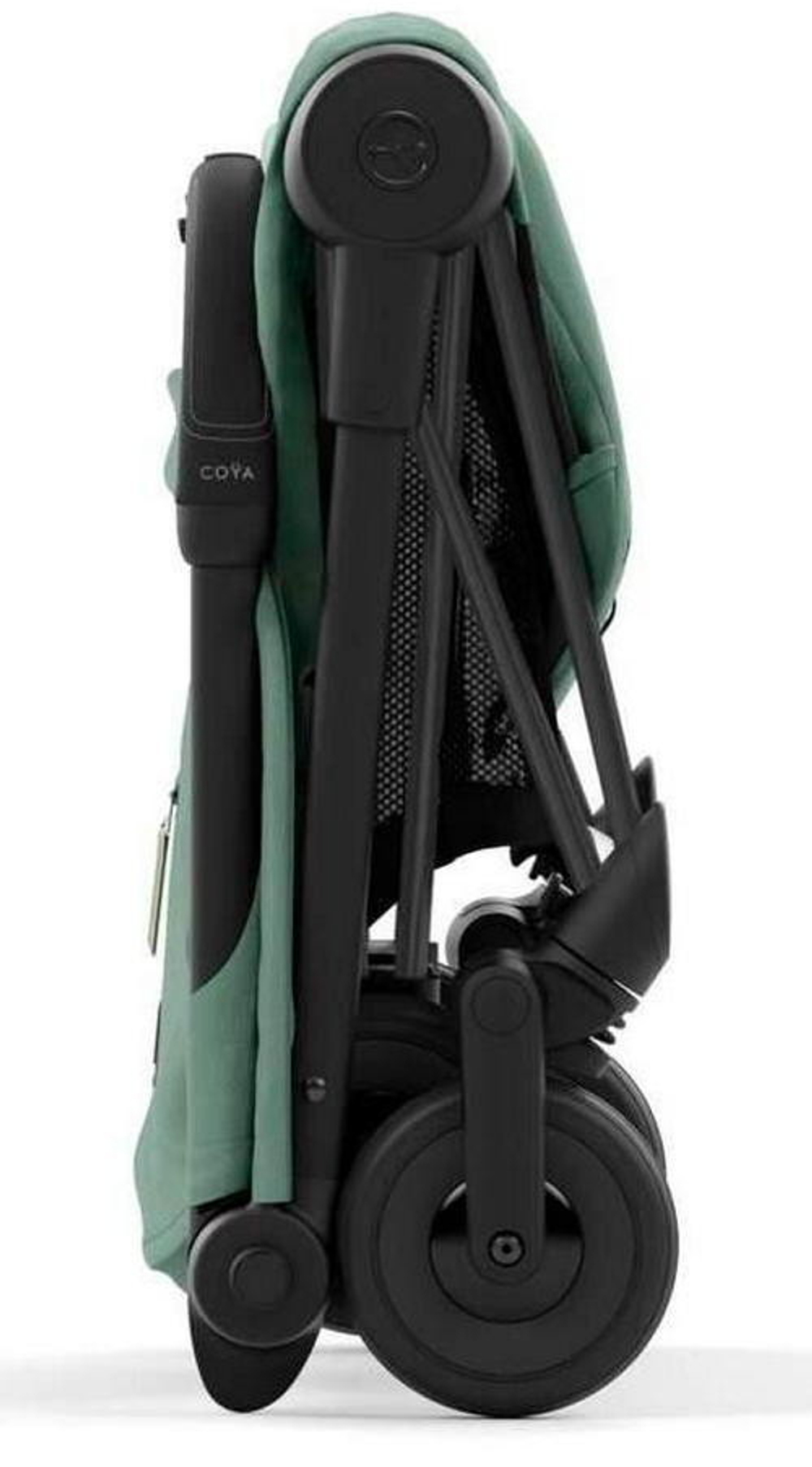 Коляска Cybex Coya Matt Black Frame Cloud T i-Size Peach Pink Plus Leaf Green с дождевиком