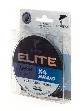 Леска плетёная Salmo Elite х4 BRAID Dark Gray 125 м, 0,10 мм