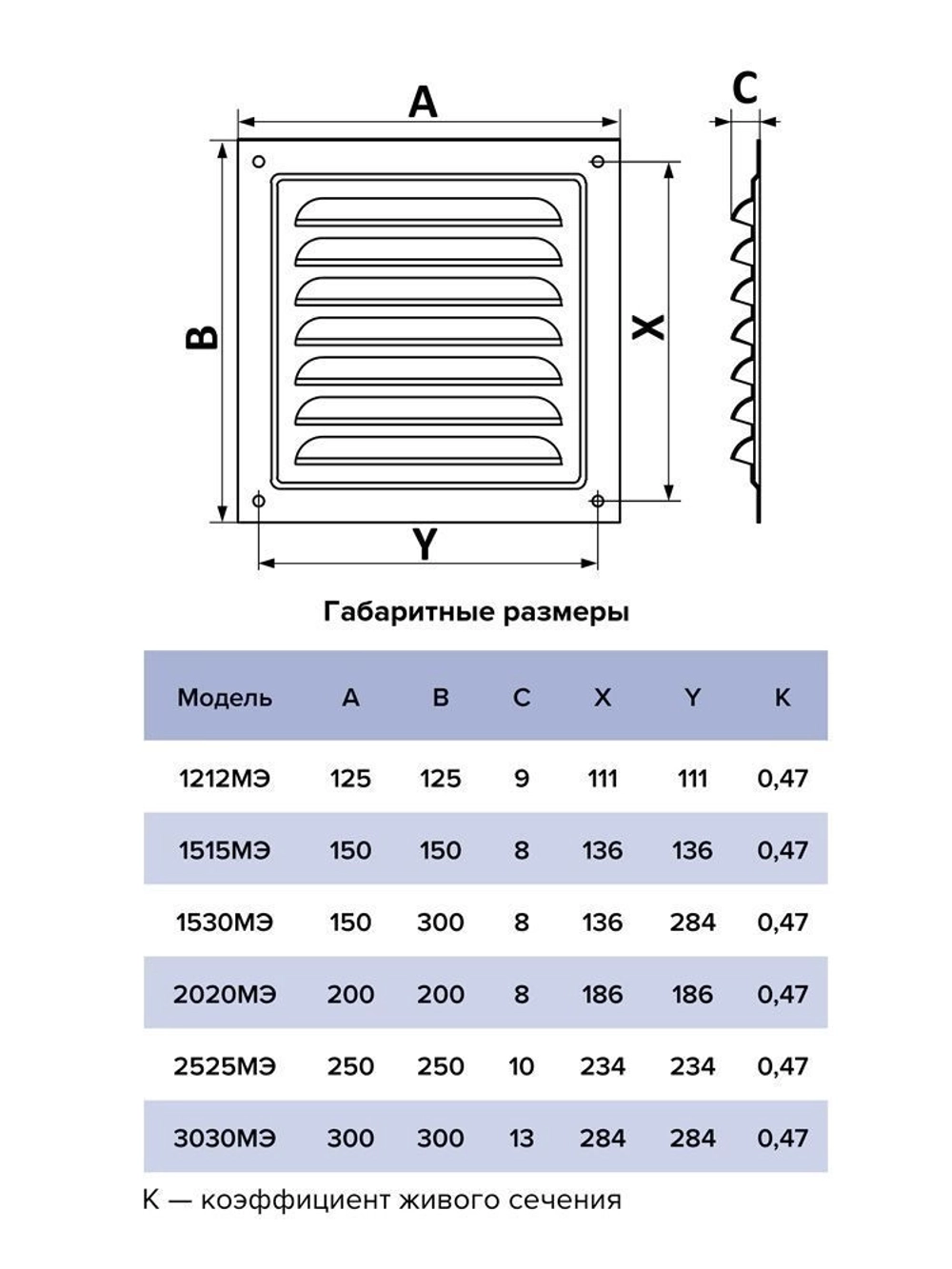 Решетка вен. 250*250 мм 2525МЭ бел. ЕРА