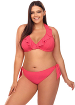 Кокетливый раздельный купальник plus size (Размер: 85C/42) (Цвет: розовый)