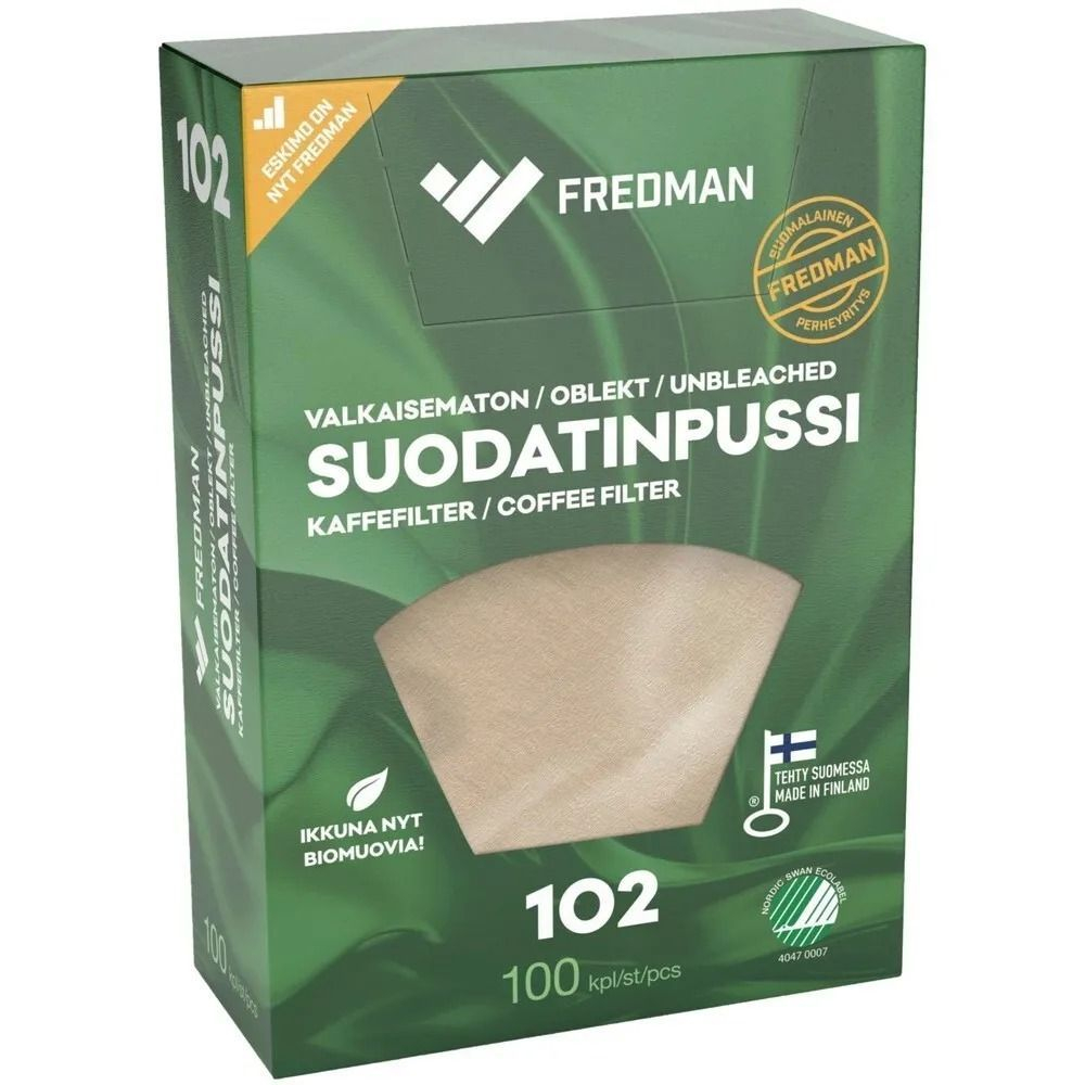 Фильтр-пакет для кофе 102 Fredman небеленый 100 шт (Из Финляндии)