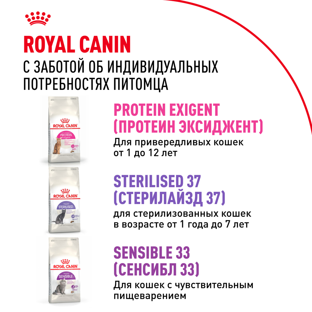 Royal Canin Savour Exigent Корм сухой сбалансированный для привередливых взрослых кошек от 1 года - 2 кг