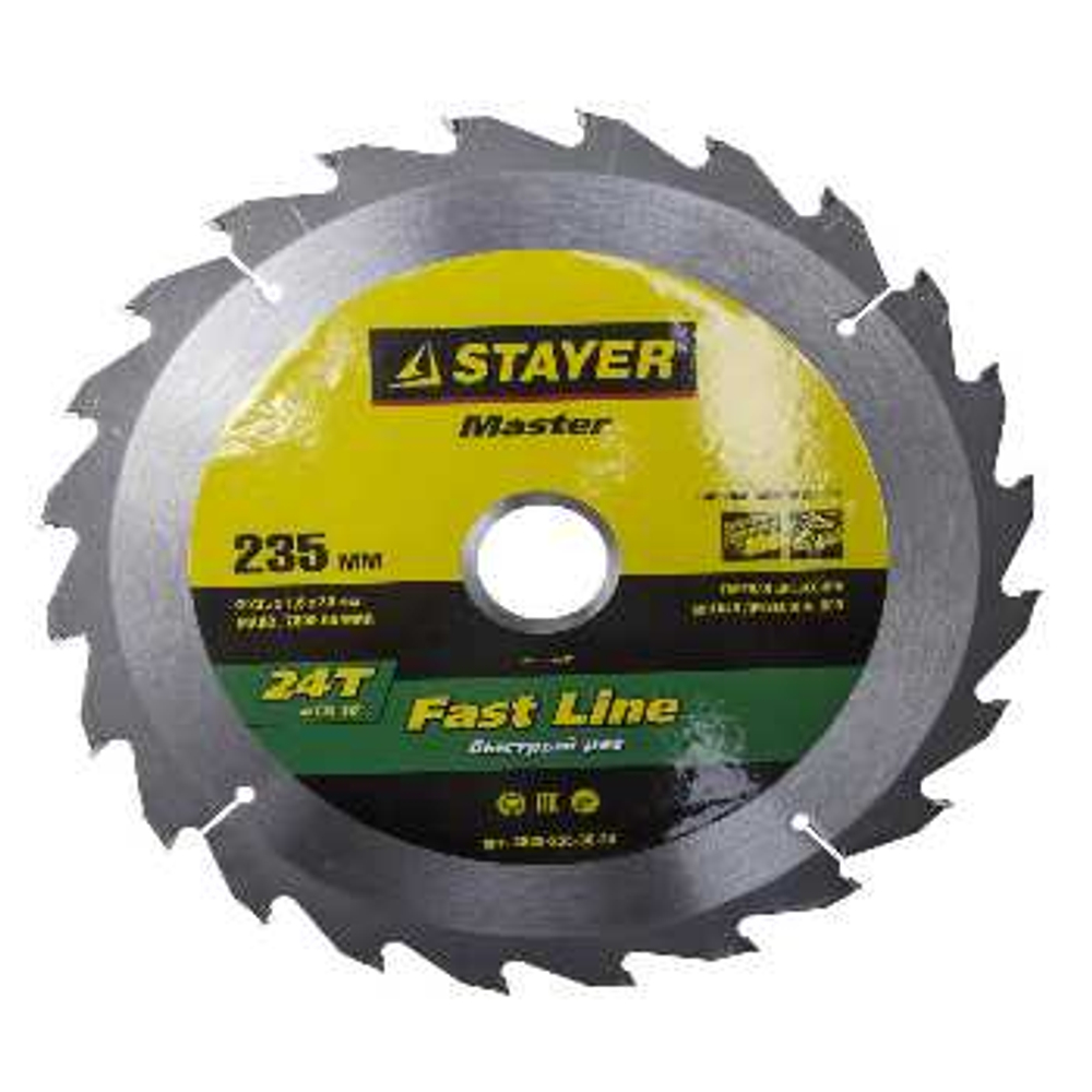Диск пильный по дереву "FAST-Line" 235х30 мм 24Т STAYER, 3680-235-30-24