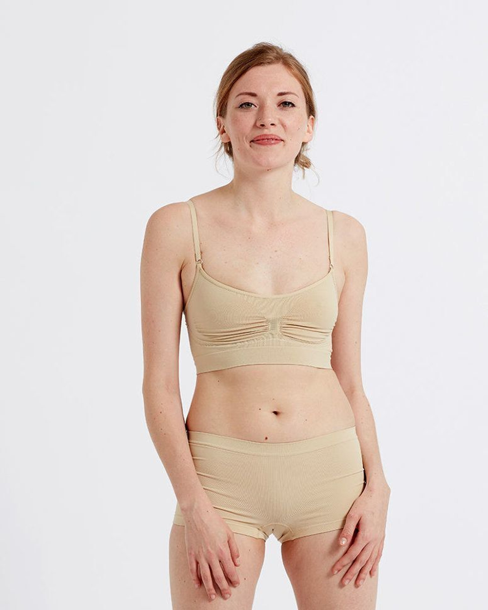 Бюстгальтер-топ Eco-wear на тонких бретелях (Размер: XL) (Цвет: телесный)