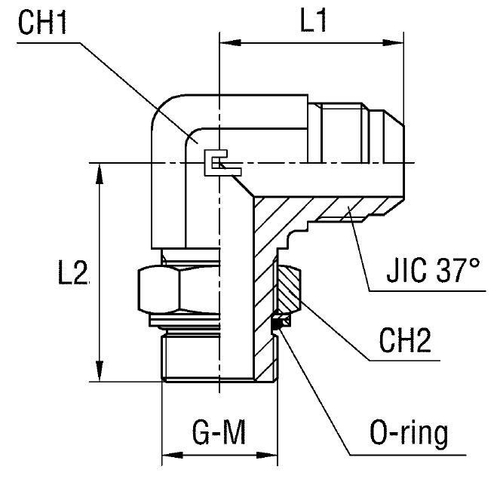 Штуцер FRG90 JIC 3/4" BSP3/8"