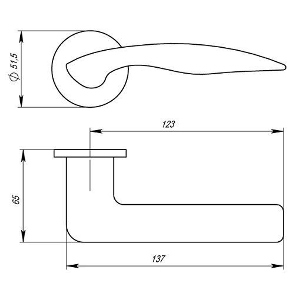 Ручка раздельная ARMADILLO WAVE URS AB-7 бронза /39247/