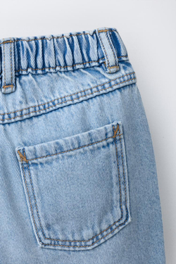 ZARA ДЖИНСОВЫЕ ШОРТЫ BAGGY, ВЫЦВЕТШИЙ СИНИЙ