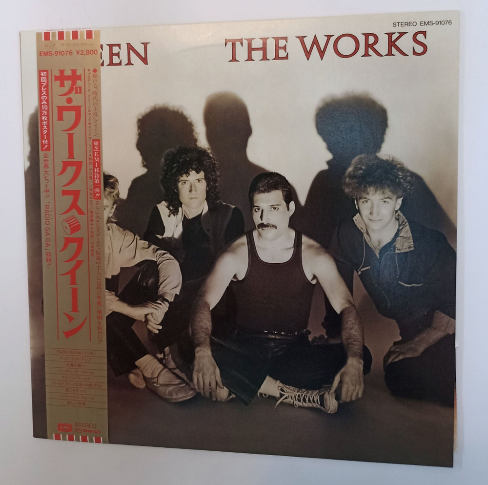 Винтажная виниловая пластинка LP Queen The Works (Japan 1984) (Obi, Poster, Sticker)