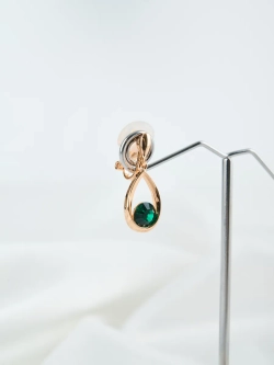 Клипсы-капли Белла с зелеными кристаллами Swarovski