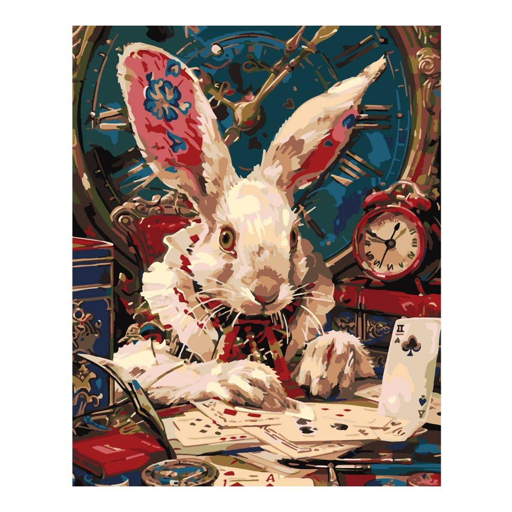 Картина по номерам 40*50см "Белый кролик" (на подрам.) (Lori)