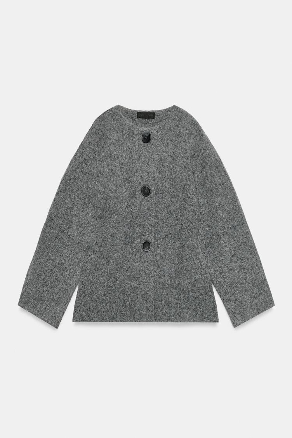 ZARA ПРИТАЛЕННЫЙ КАРДИГАН, СЕРЫЙ