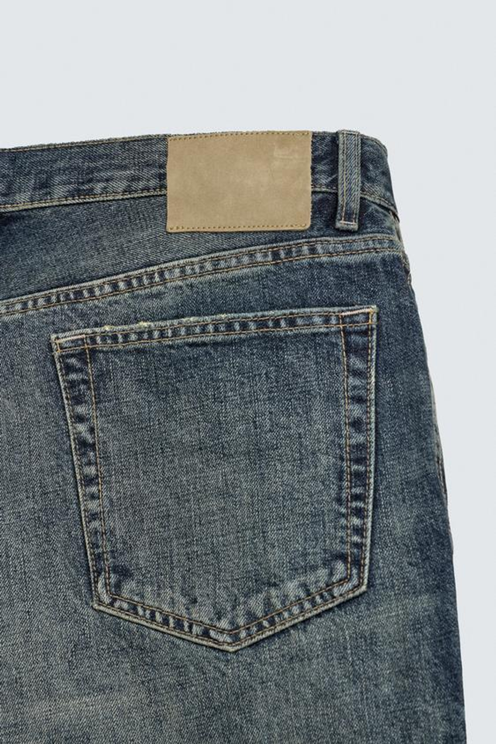 ZARA ДЖИНСОВЫЕ БЕРМУДЫ STRAIGHT FIT, ЗЕЛЕНОВАТО-СИНИЙ