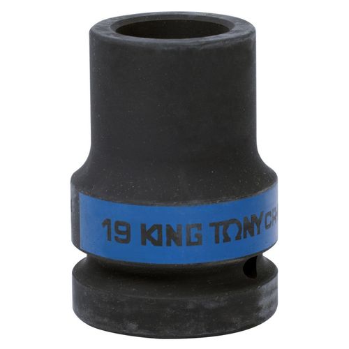 KING TONY (853419M) Головка торцевая глубокая ударная четырехгранная 1", футорочная, 19 мм